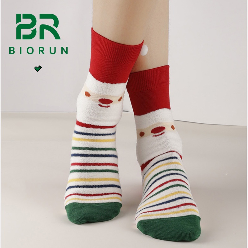 Christmas Cotton Socks | centipede yarn Jacquard Holiday Socks – Biorun